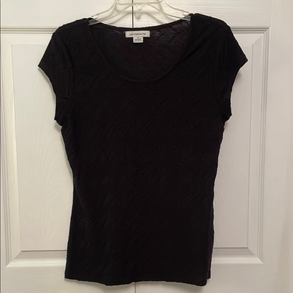 🌷Like New Liz Claiborne Black Weave or Rope Like Pattern Medium